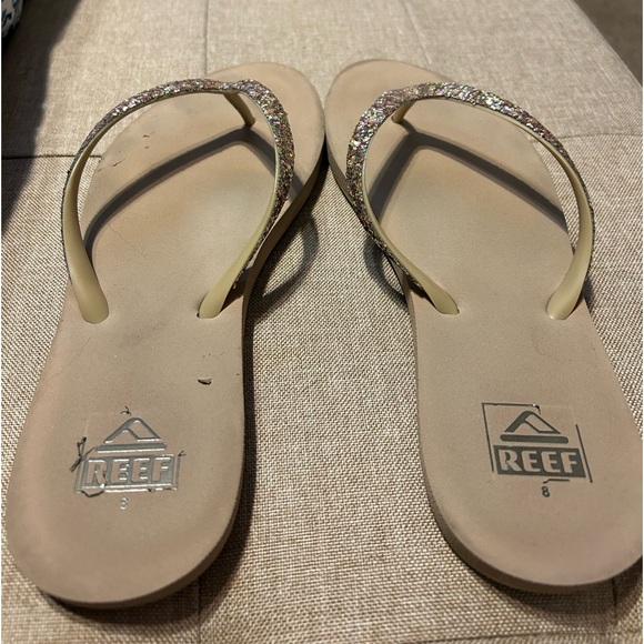 Reef Gold Glitter/Sparkle Womens Stargazer Size 8 Flip Flops - Picture 1 of 6